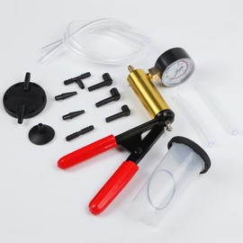 Yonligonju - Kit de purga de freno con bomba de aspiradora manual con adaptadores de calibre, juego de purga de líquido de freno automotriz para bicicleta, coche y camión (negro)