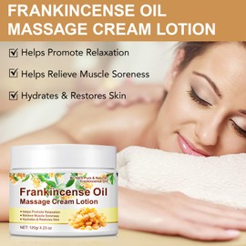 Frankincense Oil Massage Cream, Frankincense Balm with Vitamin E, Hydrates & Restores Skin, Enhance Skin Elasticity, Frankincense Cream for Sensitive Skin, Dry Skin 120g