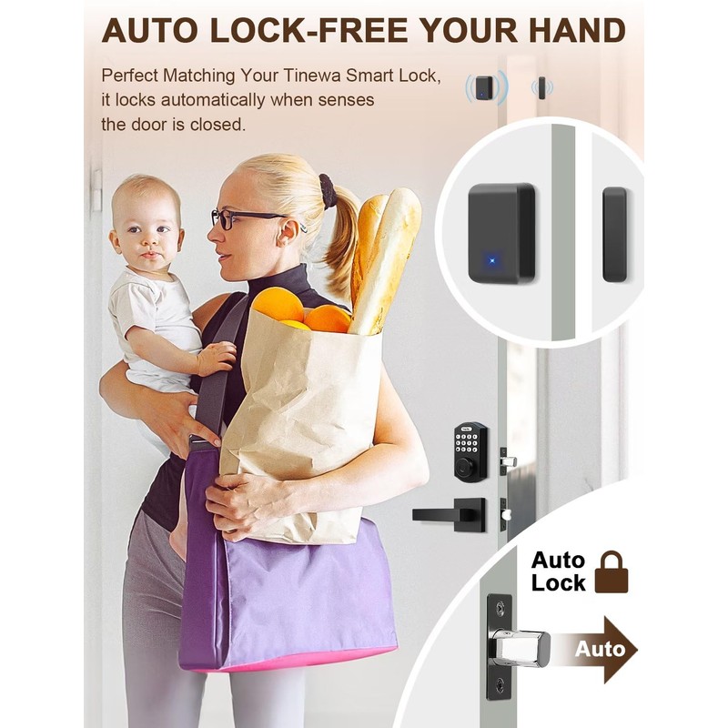 Tinewa Smart Lock Bluetooth Door Sensor, Door Motion Sensors and