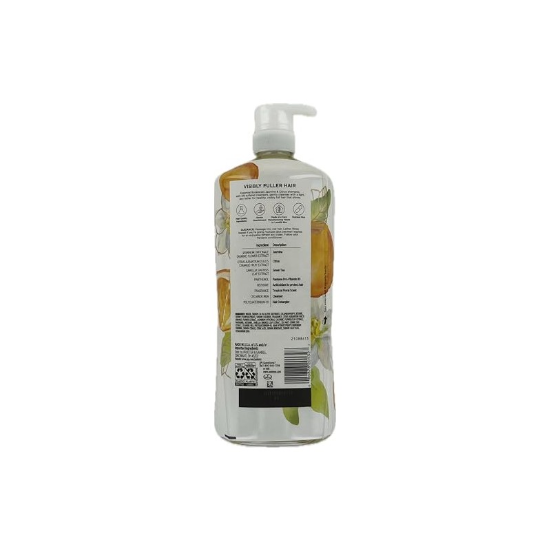 Pantene Champú Essential Botanicals De Jazmín Y Cítricos, 38.2 Onzas