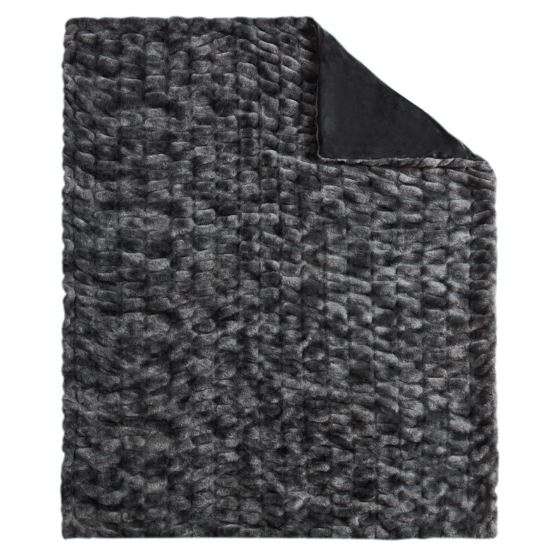 WDCOZY Ruched Faux Fur Throw Blanket Soft Cozy Fluffy Luxurious