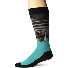 K. Bell Socks Men's Casual Animal Novelty Crew Socks, I Believe (Charcoal Heather), Shoe Size: 6-12