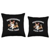 Corgi Pizza Thief Food Dog Lover Throw Pillow