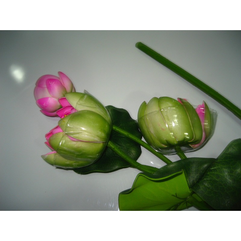 Plastic Artificial Lotus Flower Stick 40" Long