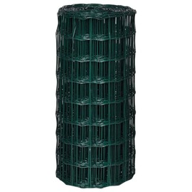 vidaXL Green 32.8ftx2.6ft Euro Fence, Resistant Steel Wire, PVC Coated Rust and UV Resistant, Ideal for Garden, Farm, Poultry Protection