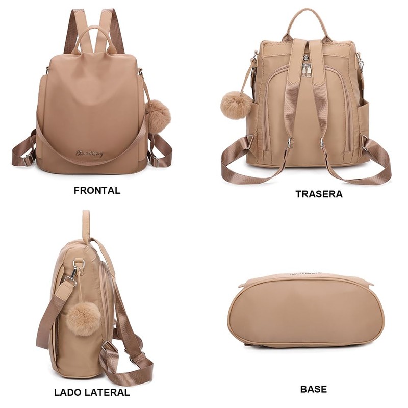 OLIVIA WONG Waterproof Theft Backpack for Women (13L), Convertible Backpack