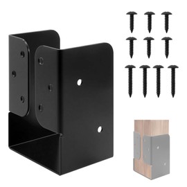 Andorm 2 Pack 4X6 Concealed Joist Hanger Bracket for Wood, Pergola Rafter Bracket 4 x 6 Powder Coated Black with Screws for Beam/Swing/Handrail/Fence