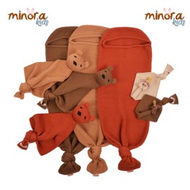 Newborn Essentials Baby Swaddle Blanket Set, 1 Piece Set (1 Pacifier Holder, 1 Cocoon Swaddle Sleep Sack, 1 Teddy Bear), 0-8 Months Baby - Grey