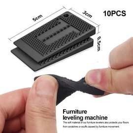JAZOKA 10 Pcs Plastic Wedges, Levelling Feet Shims, Glazing Packers Spacers, Non-Slip Flexible Levelers Pads Rubber Feet for Furniture, Table feet, Chairs, Cabinets