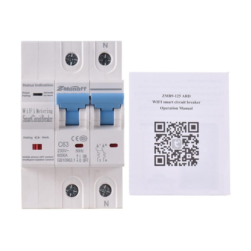 Swokely 2P Smart Circuit Breaker, 100A 220V WiFi Smart Energy
