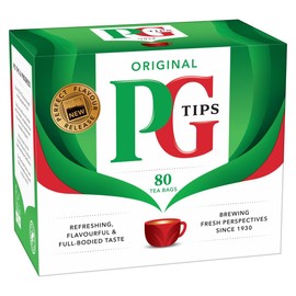 PG Tips Original 80 Black Tea Bags, Refreshing Full-bodied Taste, 60 Second Brew Time