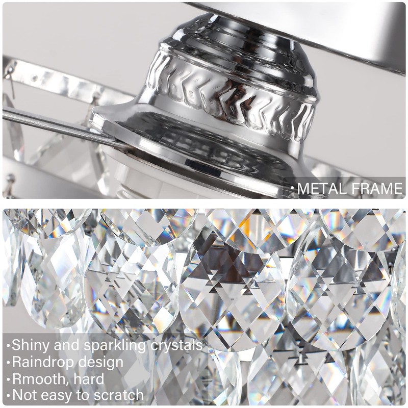 Luupyia Mini Crystal Chandelier Ceiling Light Small, Modern Crystal Ceiling