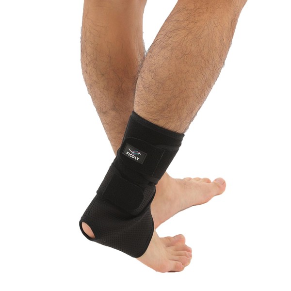 FiCOLY 足首サポーター 足首 サポーター すね 長め 足首用 固定 左右兼用 フリーサイズ