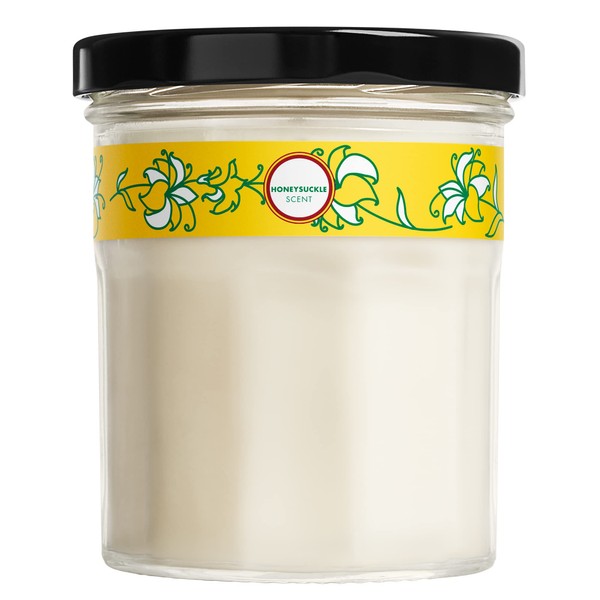 Mrs. Meyer's Soy Aromatherapy Candle, 25 Hour Burn Time, Made with Soy Wax and Essential Oils, Honeysuckle, 4.9 oz