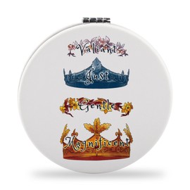 SEIRAA Crowns Book Pocket Mirror King Queen Gifts Valiant Just Gentle Magnificent Gifts Book Inspired Makeup Mirror (King Gentle)