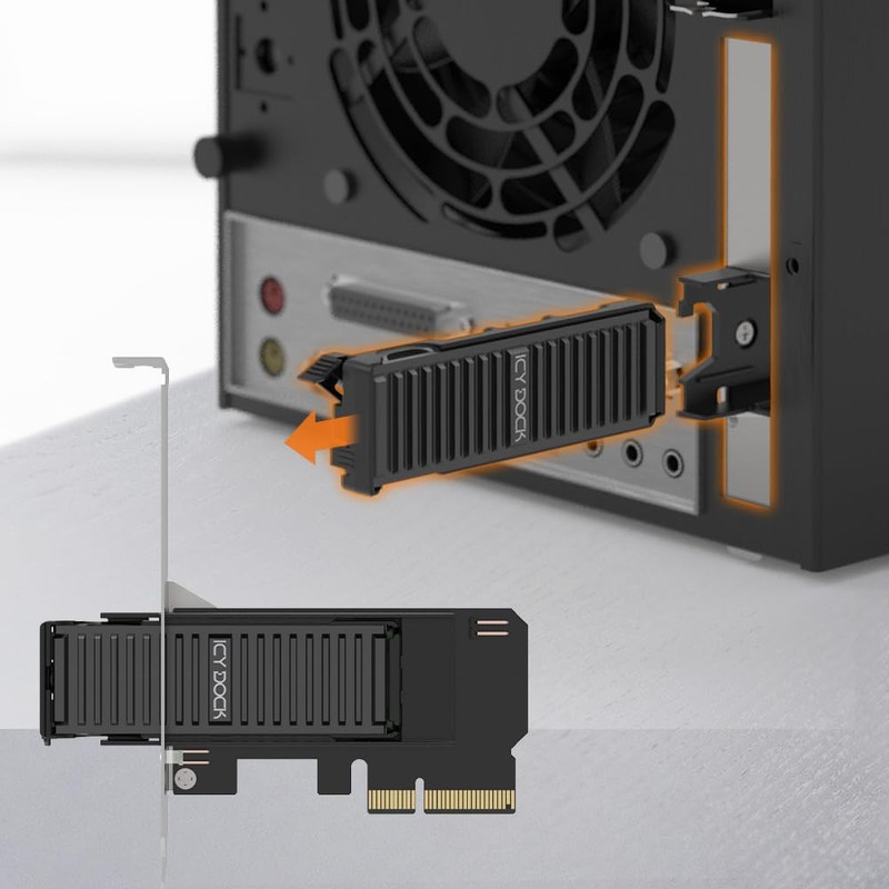 Removable M.2 NVMe SSD to PCIe 4.0 x4 Mobile Rack