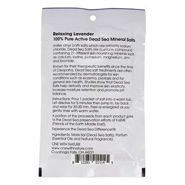 One With Nature - 100% Pure Active Dead Sea Minerals Salts Relaxing Lavender - 2.5 oz.