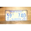 1979 ALABAMA LICENSE PLATE HEART OF DIXIE. VINTAGE AUTO TAG