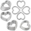 24 Pcs Heart Shape Metal Craft Ring Buckle Heart Buckle