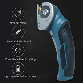 Cordless Electric Scissors, Rechargeable Powerful Rotary Cardboard Cutter, Heavy Duty Professional Fabric Scissors for Crafts, Sewing, Cardboard, Leather, Carpet & Scrapbooking