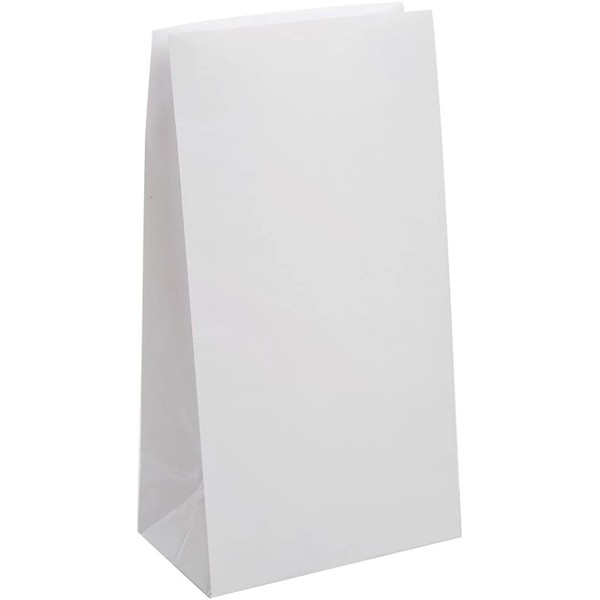 White Paper Party Favor Bags, 12ct