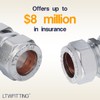 LTWFITTING Chrome-plated 15 mm OD Compression Union Brass Compression Fitting