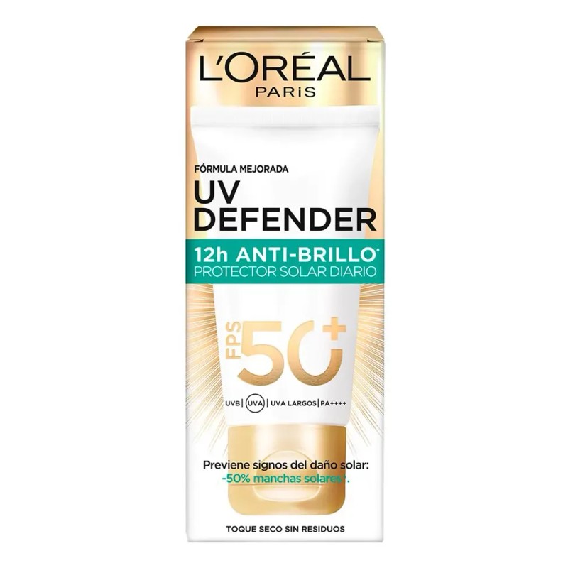 Protector Solar facial L'Oréal Paris UV Defender Antibrillo FPS50+ sin
