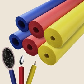 Foam Grip Tubing for Utensils Tools Pens - 3 Sizes, Comfort Grip for Elderly, Disabled, Arthritis, Multicolor, 6 Pack