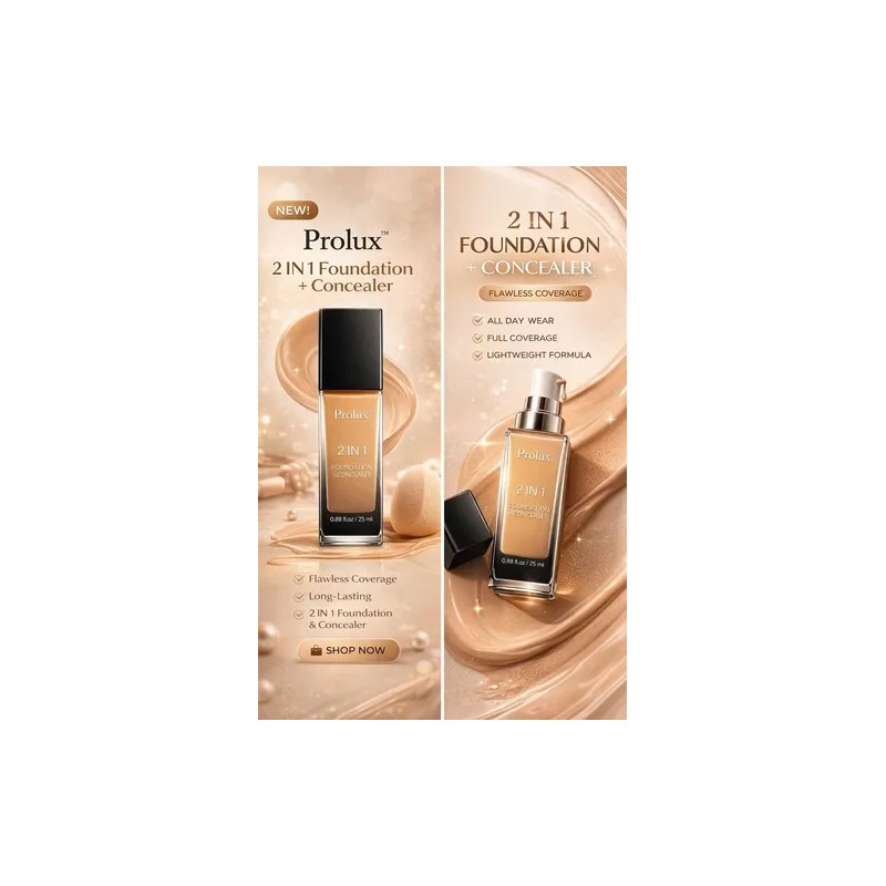 Base Maquillaje Prolux 2 En 1 Foundation Concealer