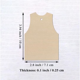 20pcs Wooden Basketball Jersey Cutouts DIY Crafts Vest Jersey Unfinished Wood Hanging Tags Ornaments for Wedding Birthday Sport Party Decoration