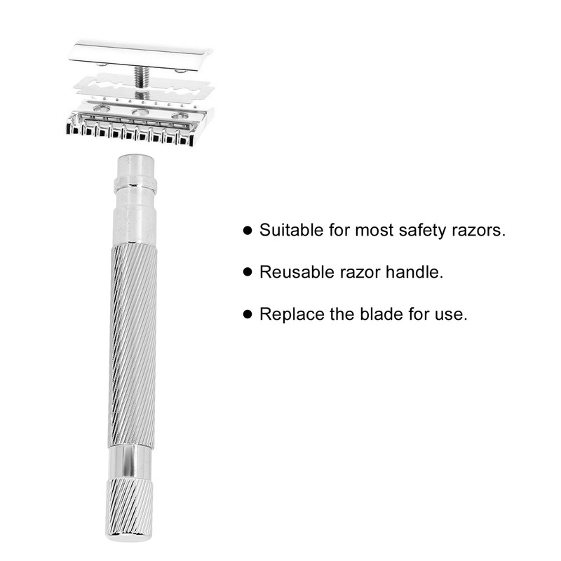 Safety Men's Razor Handle Metal Replacement Manual Razor Handle Retro