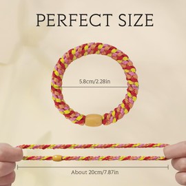 ZESION 8Pcs Women's Stretchy Hair Bands, Damage Free Cotton Hair Bands, Soft Braided Ponytail for Thick Curly Hair, Neutral Colors