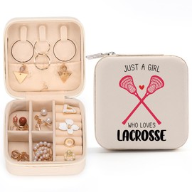 Lacrosse Jewelry Box Gifts for Moms & Players - Just A Girl Who Loves Lacrosse Travel Case