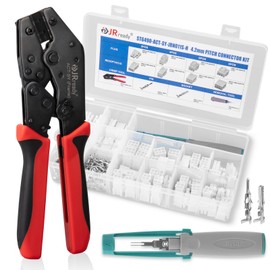 JRready ST6490-ACT Dual Row 2 4 6 8 Pin Connector kit,w/PremiumGrade Crimp Tool,Terminal Pin 18-24 AWG,Molex Extraction Tool,Compatible with Molex Mini-Fit Jr. Connector,4.2mm Pitch,Free Hanging