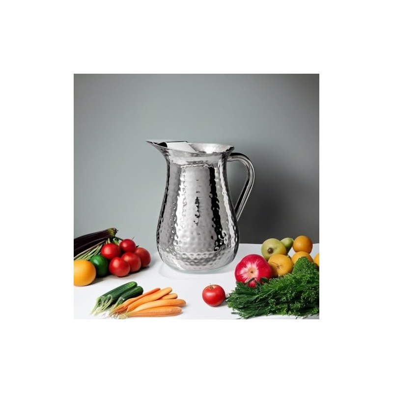 Elegance Hammered 72-Ounce Stainless Steel Pitcher