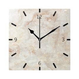 Baofu Striped Wall Clock Square Vintage Colorful Silent Non Ticking Battery Operated Accurate Retro Christmas Decorative for Kitchen Living Room Bedroom Office(8Inch)