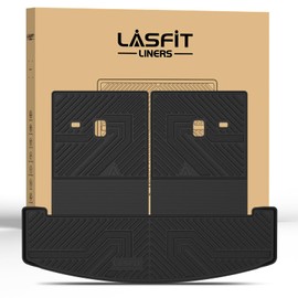 Lasfit Cargo Mat & Backrest Mats for Hyundai Santa Fe 2026 2025 2024 (Fit Gas & Hybrid), All Weather TPE Custom Fit Car Mats Trunk Mats Cargo Liners Accessoires, Black