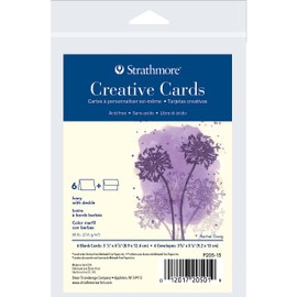 Strathmore Creative Cards, Ivory with Deckle Edge, Announcement Size, 3.5x4.8 inches, 6 Pack, Envelopes Included - Custom Greeting Cards for Weddings, Events, Birthdays