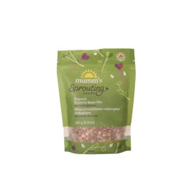 Organic Crunchy Bean Mix, Mumm's Sprouting Seeds, Large Size - 250 Grams, Non-GMO - Produced in Canada - Crunch Blend of Peas, Lentils & Garbanzos - High Germination Rate