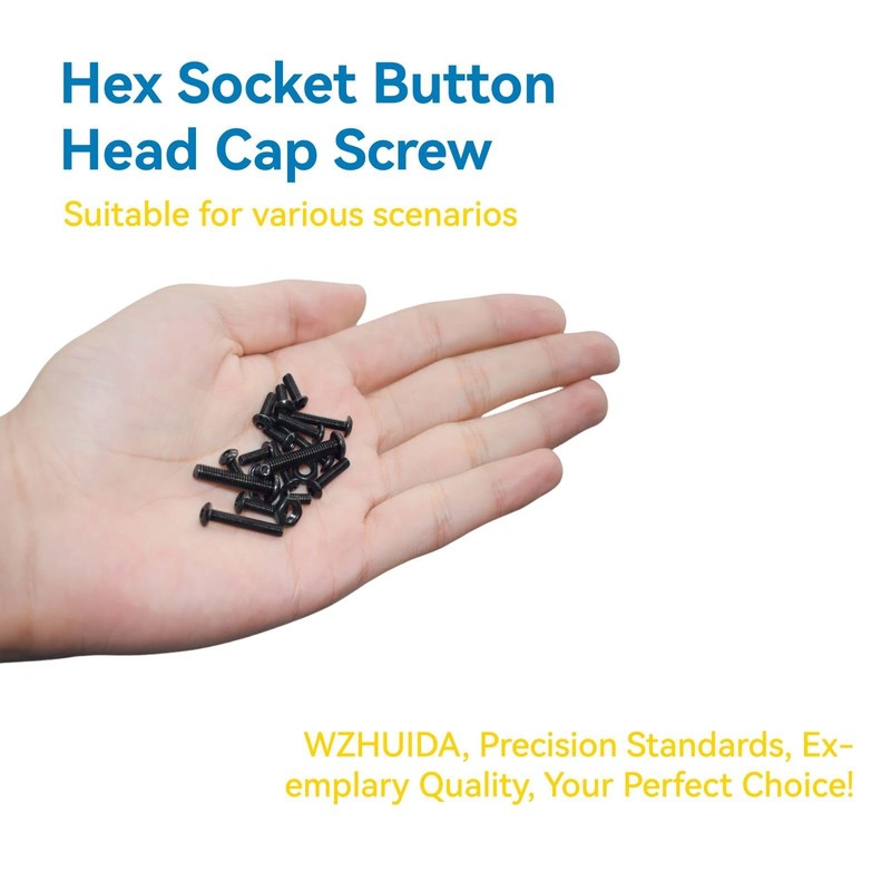 WZHUIDA 300Pcs M4 Screw Assortment Button Head Socket Cap, M4*6mm,
