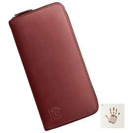 [VOICE] Italian Prestigious TEMPESTI Cowhide Men's Long Wallet, Genuine Leather, Italian Leather, Elba Mat, YKK Zipper, Vegetable Tannin Association, Serial Number Included, Choco