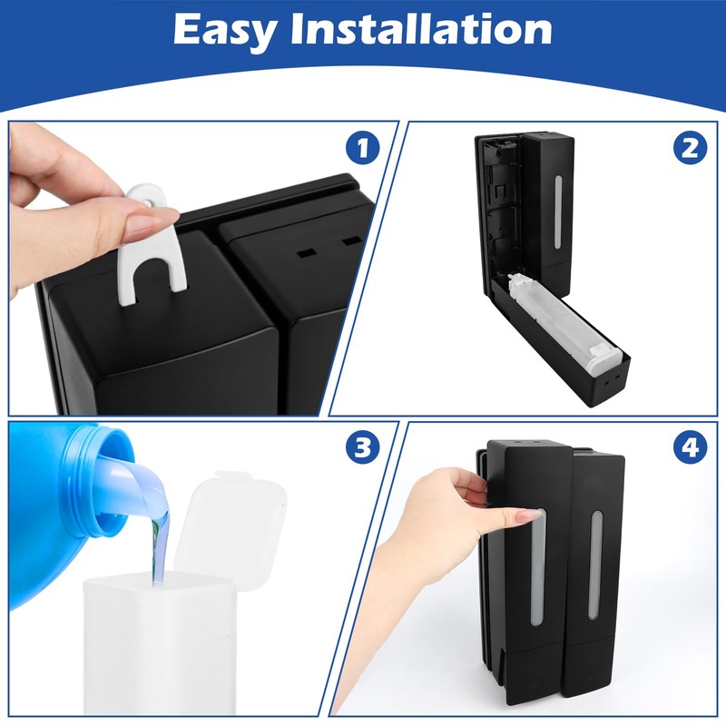 VFANDV 2 x 400 ml Wall Soap Dispenser No Drilling