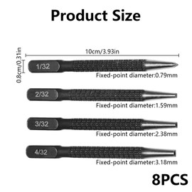 Nail Punch - ShiningUU 8pcs Alloy Steel Centre Punch Set, Portable 4pcs Per Set Positioning Punch Kit, Durable Metal/Wood Hole Punch Tool for Carpenters, Nail Tools Set