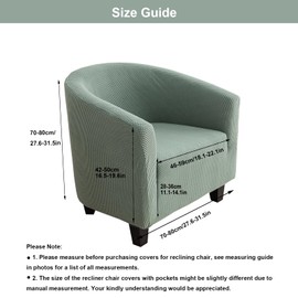 CRFATOP Soft Club Chair Slipcover Stretch Barrel Chair Covers Jacquard Tub Chair Slipcovers Round Couch Covers Spandex Armchair Sofa Cover Removable Furniture Protector for Living Room,Green