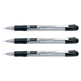 Pentel Techniclick G PD305T Mechanical Pencil 0.5mm Black (Pack of 3)