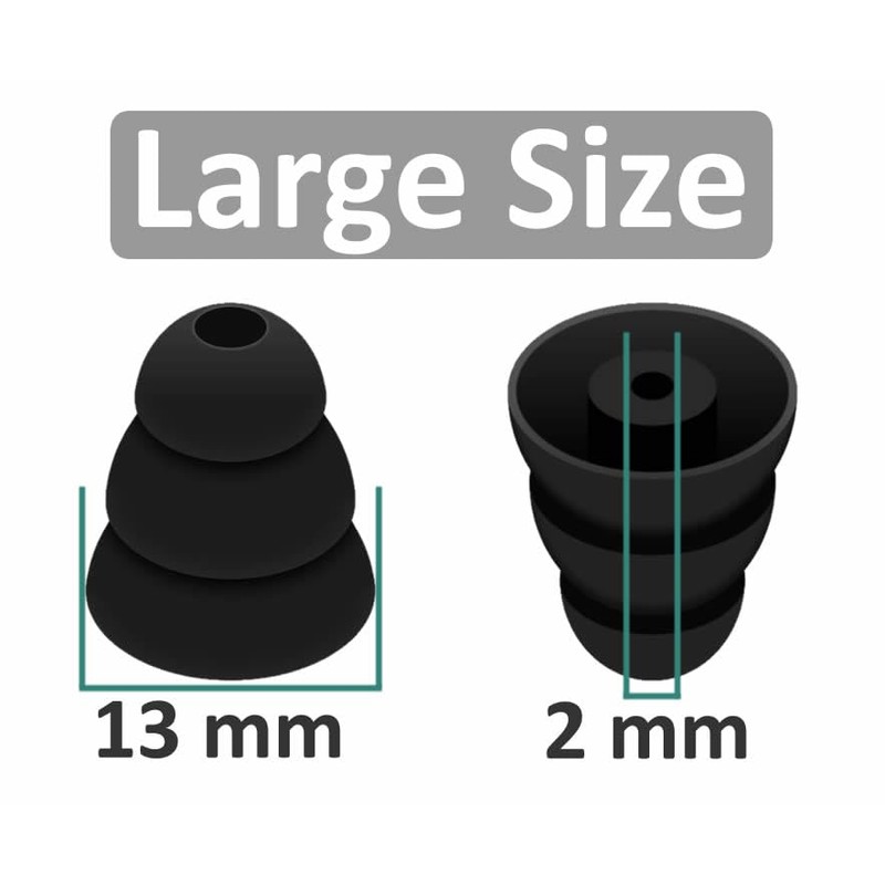 Large Size 6 Pairs Triple Flange Compatible with Shure SE215