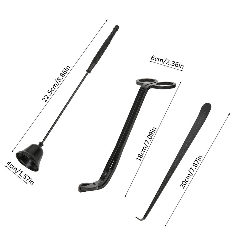 3PCS Stainless Steel Candle Fire Cover Wick Trimmer Scissors Candlewick