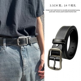 Unisex Marathon Running & Casual Simple Denim Belt - Vanishing Young Fashion Style Casual 110cm/Black [Width 3.3cm] 10ea