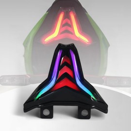 ONE.K.S Motorcycle LED Tail Lights RGB Control for Ninja400 250 ZX25R ZX4R ZX6R ZX10R Z1000.R Z400 Z250 Rear Brake Light DRL with Turn Signals Sequential Dynamic Indicator