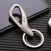 Rockyu Keychain, Men's, Cool Gray, Silver, Black, Carabiner, Hook, Keychain,